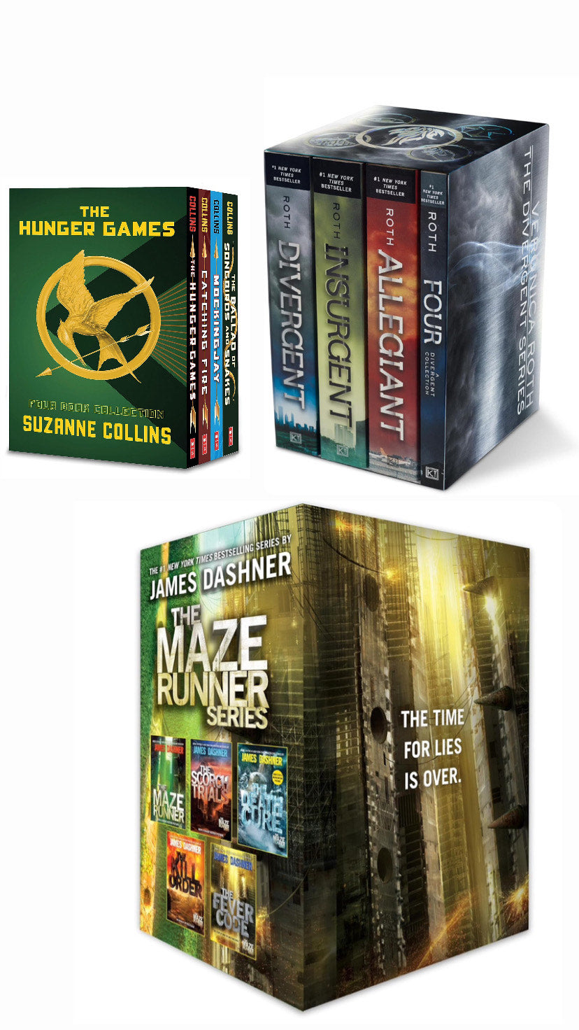 Dystopian Legends Collection: The Maze Runner Trilogy + Divergent 4-Book Series Hunger Games 4-Book Paperback Box Set(Paperback)