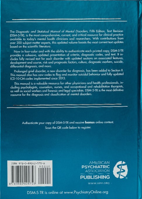 Diagnostic and Statistical Manual of Mental Disorders, Text Revision Dsm-5-tr 5th Edition ISBN: 9780890425763