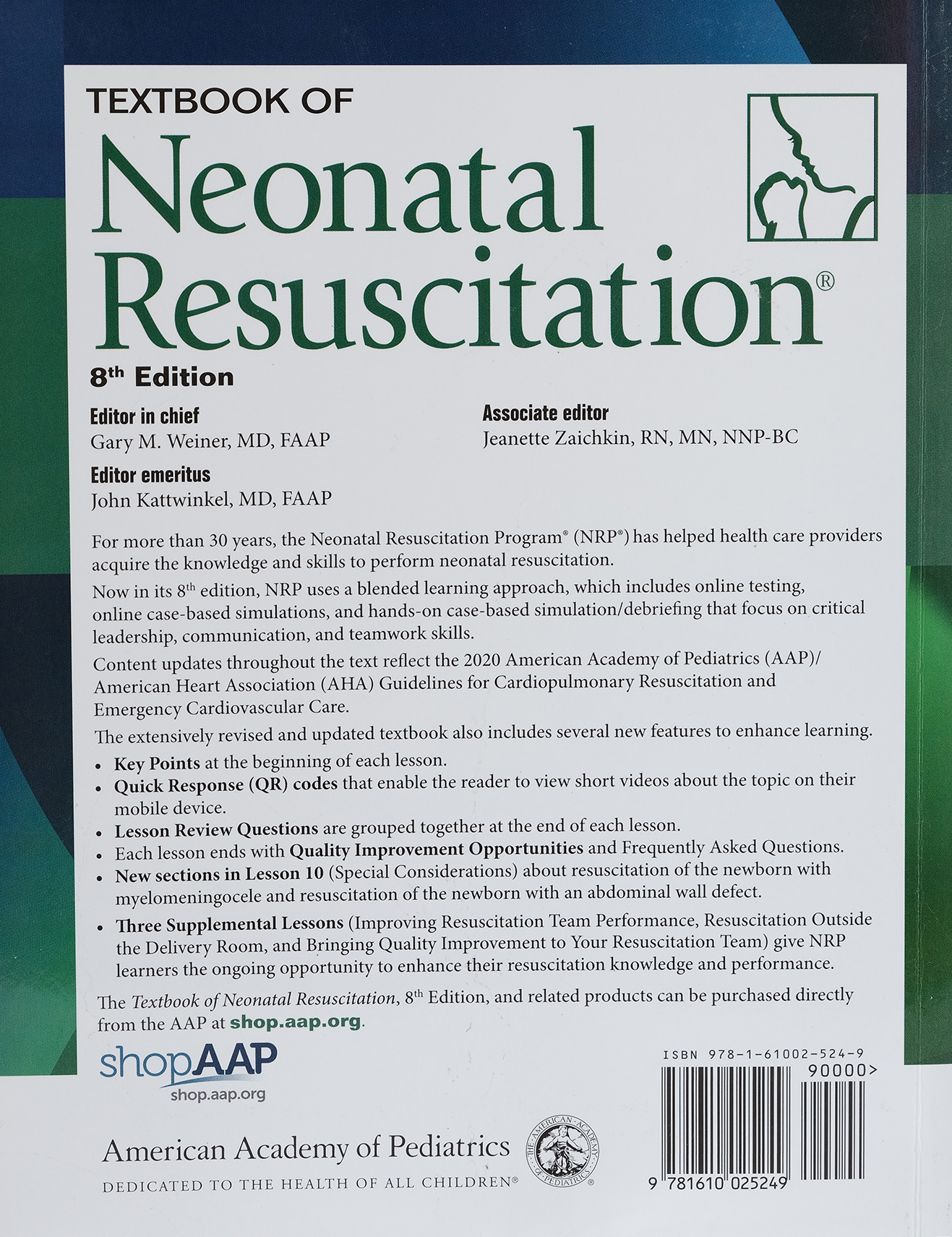 Textbook of Neonatal Resuscitation (NRP) 8th Edition ISBN: 9781610025249