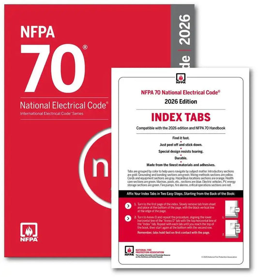 NFPA 70 National Electrical Code NEC 2026 Edition  Paperback + Index Tabs