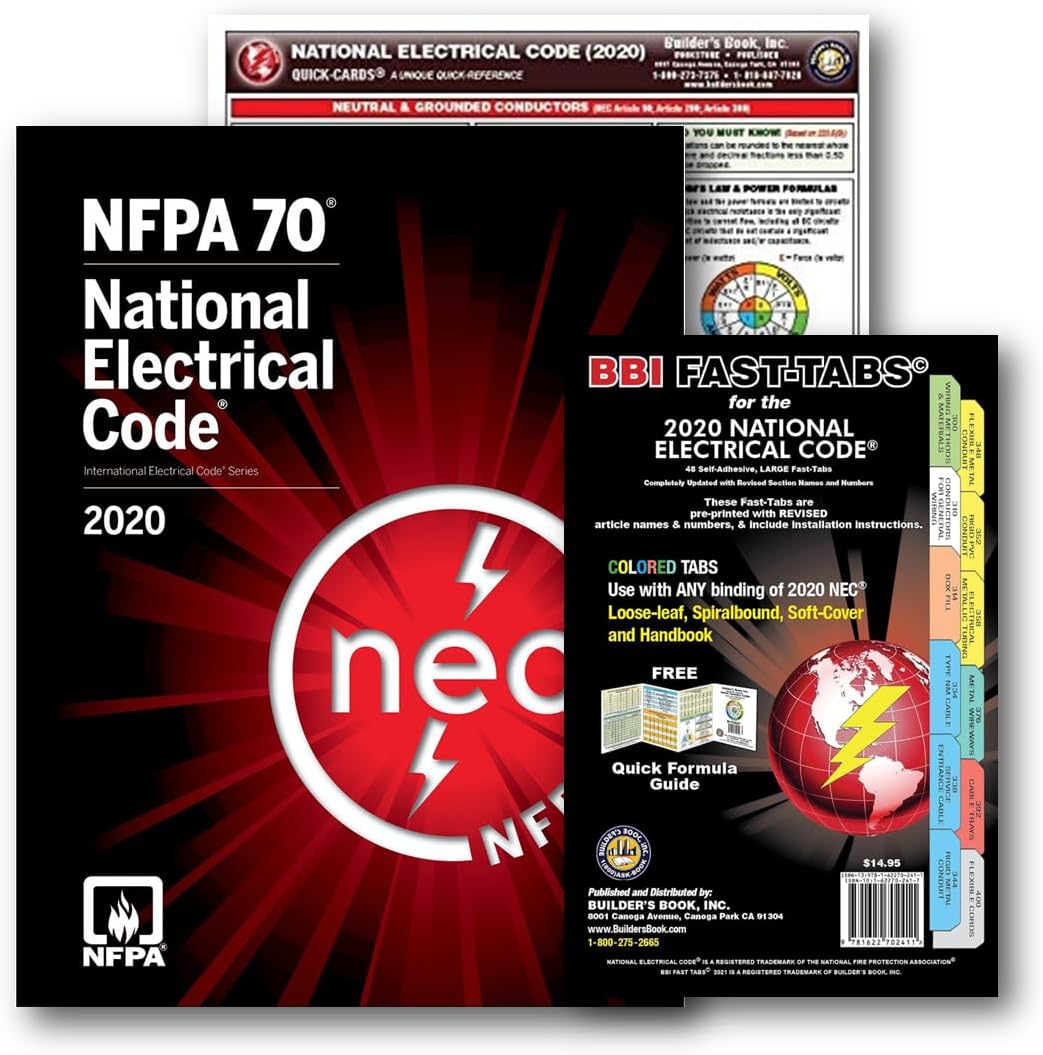 Set of National Electrical Code 2020 NEC NFPA 70 with BBI Fast TAB with Quick Card