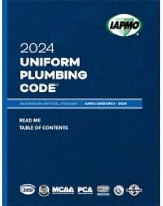 2024 Uniform Plumbing Code Soft Cover w/Tabs IAPMO/ANSI UPC 1 ISBN: 9781959851738